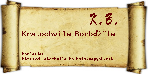 Kratochvila Borbála névjegykártya